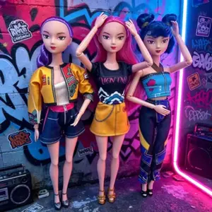 1-3-Piece Anime Style Collectible Doll Set, Cute Cartoon Character Toys, Home & Office Decor, Ideal Christmas Gift, Universal Use