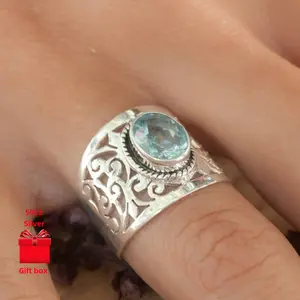 925 sterling silver ring, wide face ring, vintage personality. Ladies' ring, fashionable and simple ring, gift jewelry box, suitable for birthday gifts, holiday gifts, Valentine's Day gifts, Suitable for daily wear charm bracelet