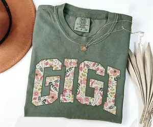 Gigi Tshirt, Floral Gigi Shirt, Gigi Gifts, Comfort Colors Gigi Shirt, Gigi Birthday Gift For Grandma, Best Gigi Ever, Mothers Day Gift Casual Cotton