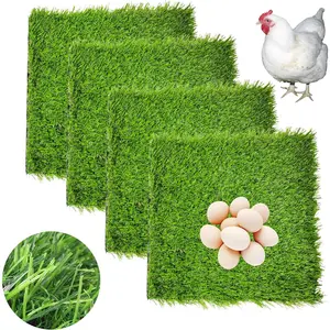 4 Pack Chicken Nesting Pads-12x12x 1.2,Washable Thicken Artificia Grass Nesting Box Liners  Laying Eggs Turf Nesting Mats for Chickens Coop Pet Outdoor Indoor