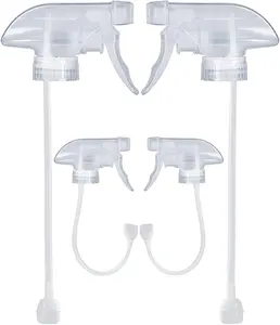 4 Pack 360° Spray Nozzles for 8oz, 16 oz Glass Spray Bottles, Spray Nozzles with Mist Stream Sprayer for Kitchen, Garden, Home and Office, Cleaning Solutions
