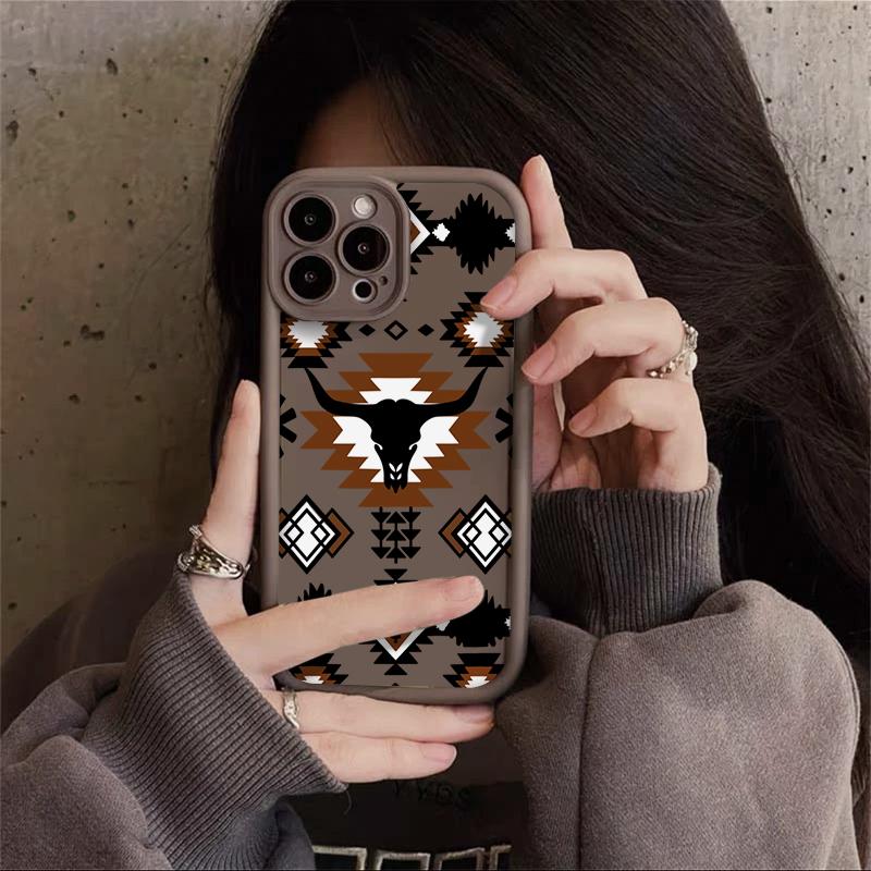Western style long horn design Phone case for iPhone Samsung Galaxy cases 16Pro Max 16 14 13 12 11 XR XS Plus E S25 S24 S22 S23  Advanced fashion gift Full Body Protection Shockproof TPU Soft Silicone Cover