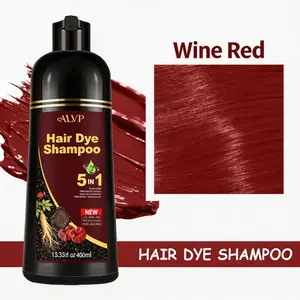 2026 ALVP  New Wine Red 5-in-1  Dye Shampoo |  Gray Coverage | Nourishing & Long Herbal Hair Dye Ginseng outdoorfun woman natural