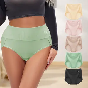 QUASTI——Women's  High Waist Ribbed Cotton Briefs | Anti-Chafe, No-Roll Waistband, Logo Trim, Body Positive, Soft Breathable Underwear for Everyday, Workout, Office & Postpartum Wear Womenswear