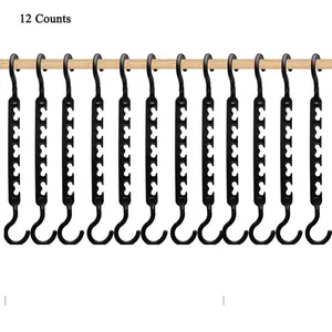 Multifunctional Clothes Hanger, 12pcs/set 360° Rotatable Clothes Hanger, Space Saving Clothes Hanger for Wardrobe, Home Organizer, Clothes Hanger Organizers