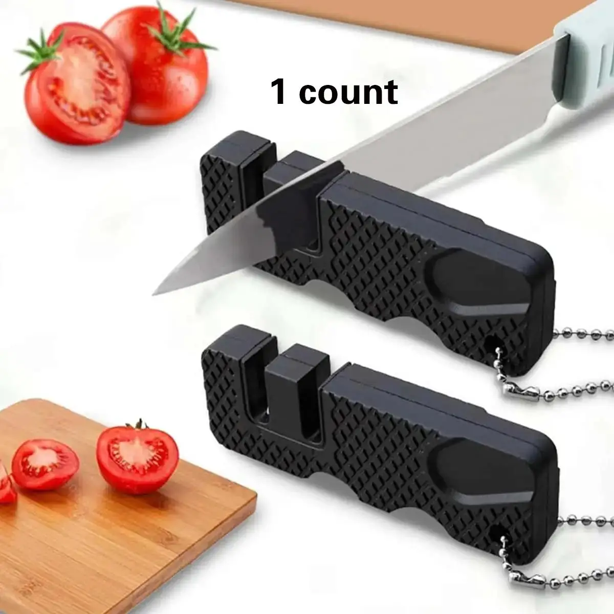 Portable Manual Knife Sharpener (1 Piece), Portable Kitchen Knife Sharpener, Household Fruit Knife Sharpener, Kitchen Accessories, Stainless Steel