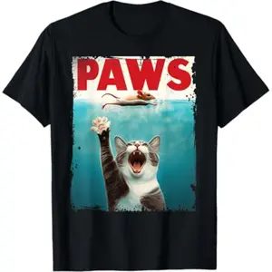 Paws Parody Cat and Mouse Humorous Kitten TShirt for Cat Lovers