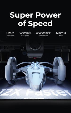 Creality K1 Max AI Fast 3D Printer with Al-assisted Carefree Printing, 600mm/s Printing Speed, 300x300x300mm Large Build Volume