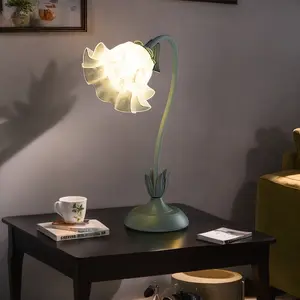 Vintage Flower Lamp  | Aesthetic Room Glow for Cozy Bedroom & Reading Corner Modern White Ghost Resin Ornaments Portable Rechargeable Book Lamp