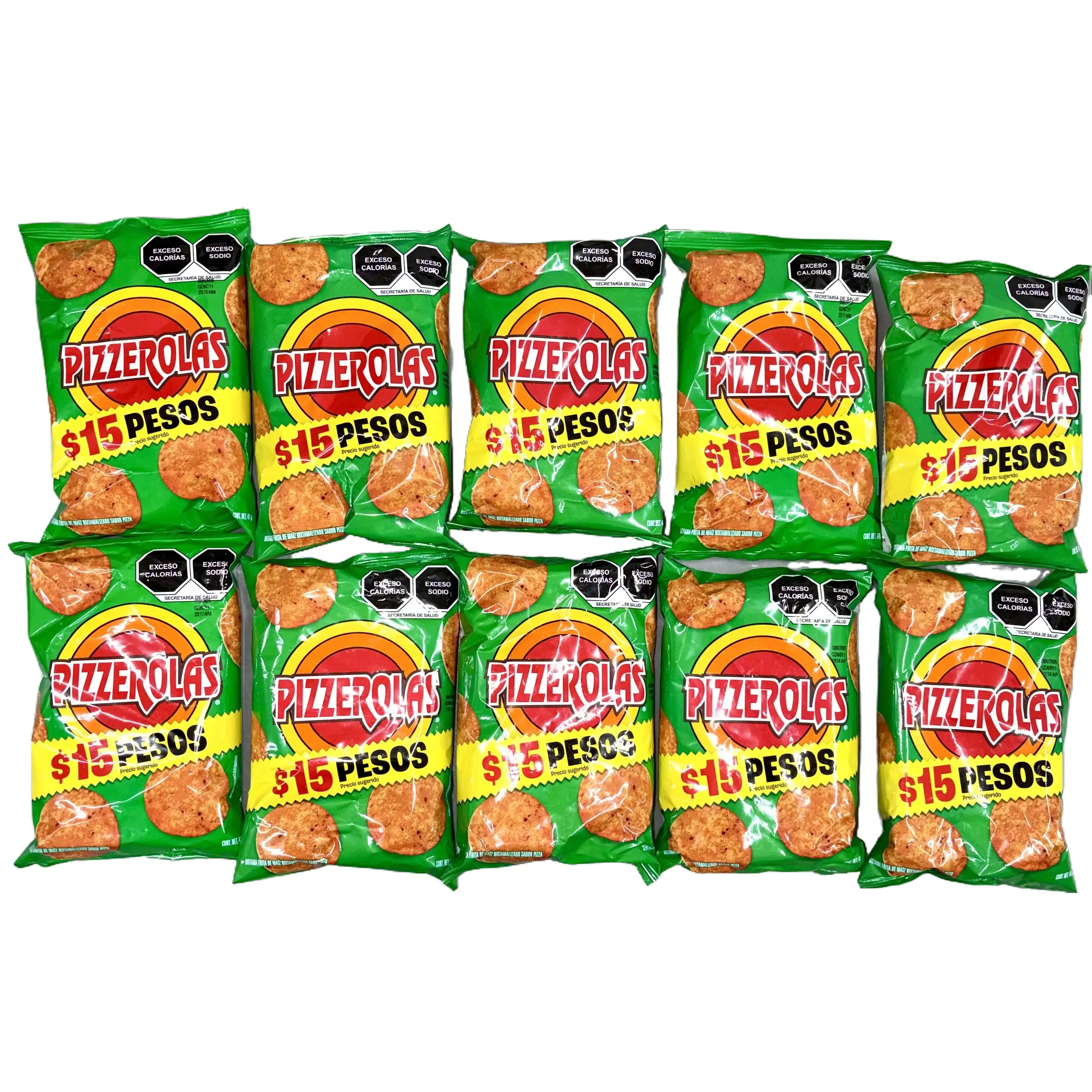 10 - PK RETRO PIZZEROLAS 41 GRAMS- SABRITAS MEXICANAS - MEXICAN CHIPS - PAPITAS MEXICANAS