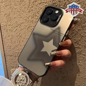 Laser Black And White Five-Pointed Star Phone Case for Iphone 15/14/13/12/11 Plus/Pro/Promax/Xr/Xs/Xs Max/8/7 Plus Mini Cover Protection Protective Cellphone