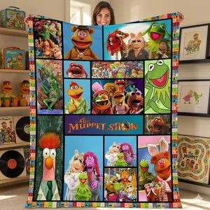 Muppets Show Flannel Blanket, The Muppet Show Characters Blanket, Comedy Film Blanket, Kermit The Frog Piggy Throw Blanket