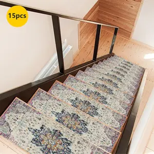 Non-Slip Stair Carpet, Step Protection Carpet, Decorative Bordered Stair Mat for Home Decoration & Bedroom Accessories, Non Slip Rugs - Suitable for Indoor, Outdoor Stairs & Multiple Scenarios