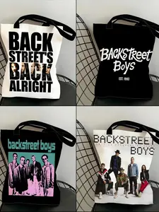 Backstreet Boys band Storage Bags Canvas Shopping Bag Christmas Party Tote Women's Handbag Festive Large Capacity Bag for Outdoor Picnic Party Travel Shopping Anime Crossbody Bags for Boys Girls Students Simple Tote