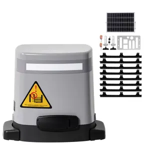 Solar Sliding Gate Opener, 280W Electric Gate Opener for Doors up to 65.6ft 1799lbs, Gear Track Rolling Fence Door Motor with Infrared Sensor & 2 Remote Controls, Driveway Gates Opening System