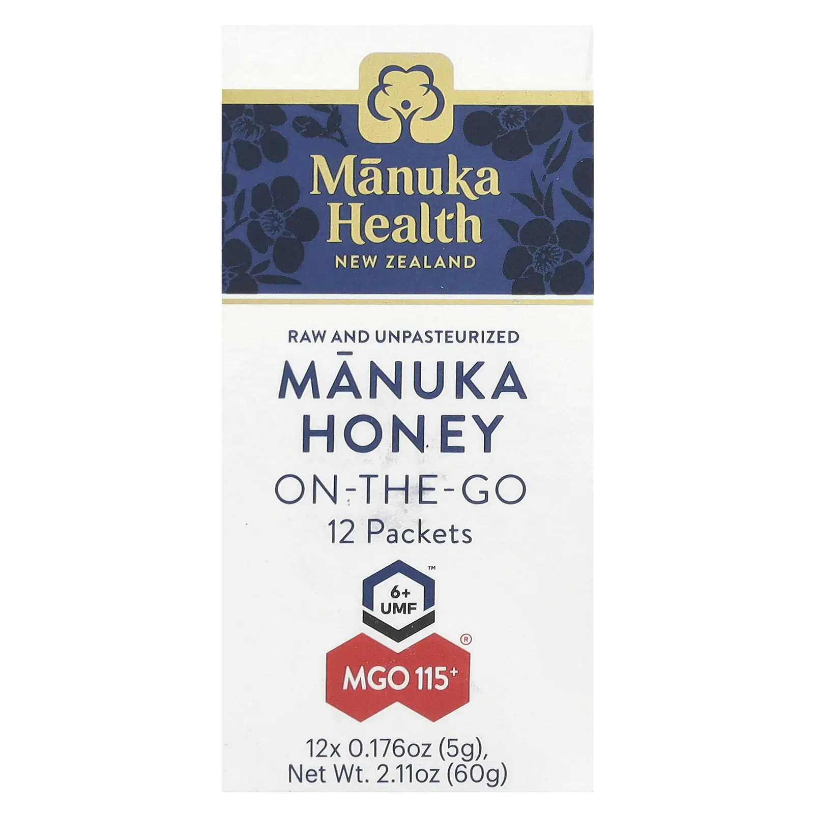 Manuka Health Manuka Honey On-The-Go, UMF 6+, MGO 115+, 12 Packets, 0.176 oz (5 g) Each Manuka Health Manuka Honey On-The-Go, UMF 6+, MGO 115+, 12 Packets, 0.176 oz (5 g) Each