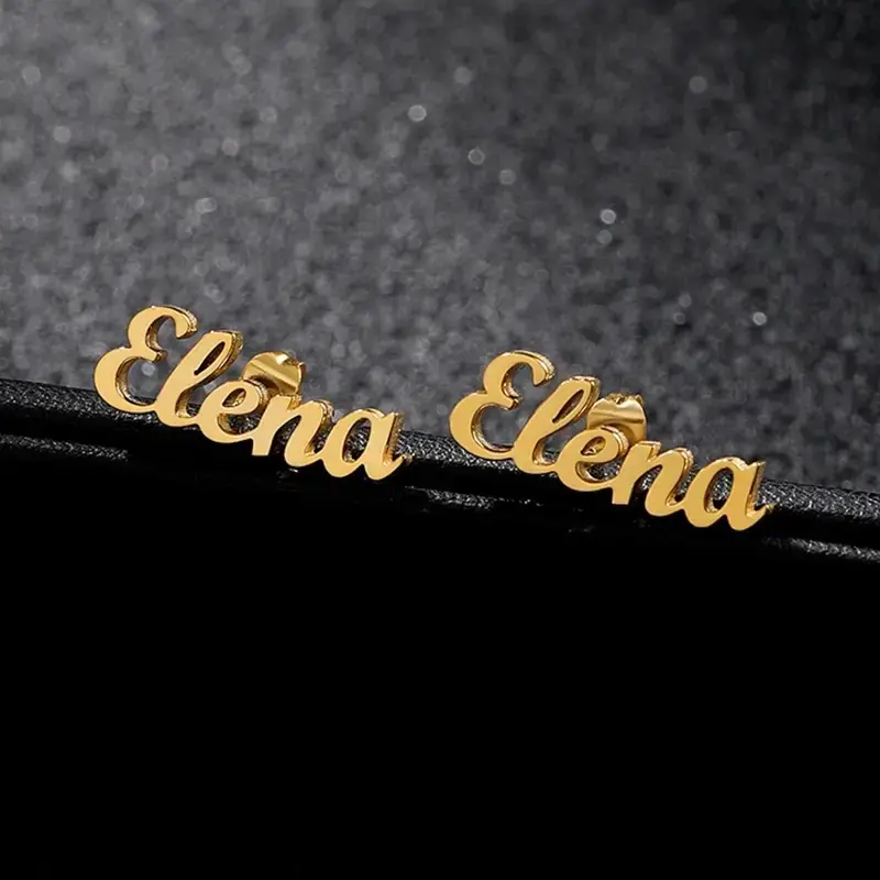 Name earrings Female Female Male Casual Elegant Metal Coating