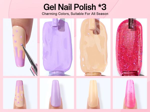 MOROVAN Acrylic Nail Blossom Kit with Everything: Elysium Series Professional Acrylic Set with UV Lamp, Nail Charms & Glitter Acrylic Powder, Complete Nail Starter Kit for Beginners