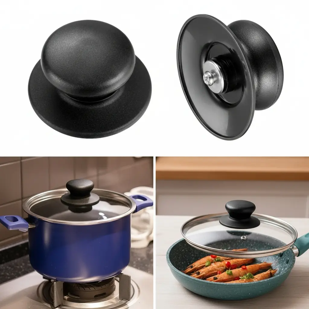 Stainless Steel Pot Lid Handle Replacement Knobs - Set of 4 High-Temperature Anti-Slip Kitchen Accessory Cooking Cookware for Frying and Soup Pots Modern Kitchen Accessories Kitchenware