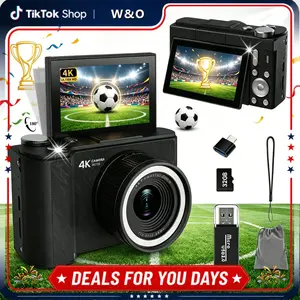 W&O Digital Camera,Portable CCD Cameras Gifts,HD Digital Video Cameras Toddler,Portable Toy 3-10 Ages Girls Boys,32GB TF Card Rechargeable Wireless