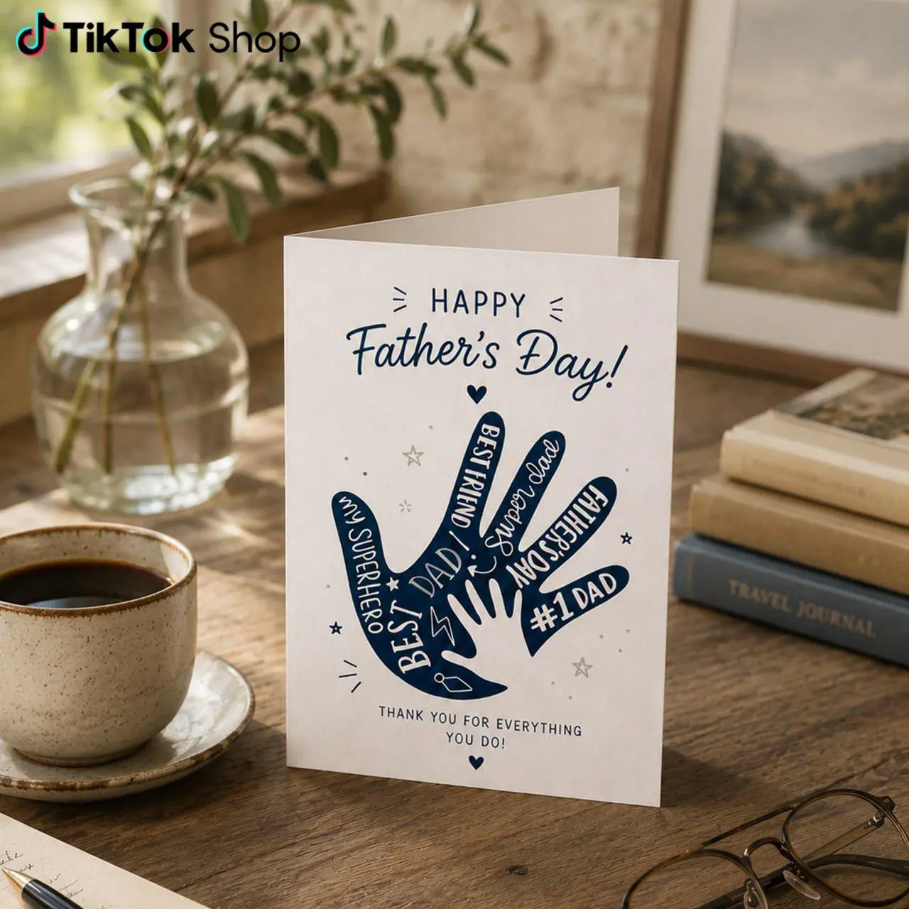 Father’s Day Handprint Card, Best Dad Ever Greeting Card, Cute Kids Father’s Day Card, Daddy Appreciation Gift