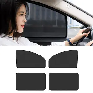 4 Piece Car Sunshade Curtains, UV Protection Retractable Car Window Blinds, Portable Privacy Screen, Vehicle Sun Blocker Side Curtain Mesh, UV Protective Sunshade