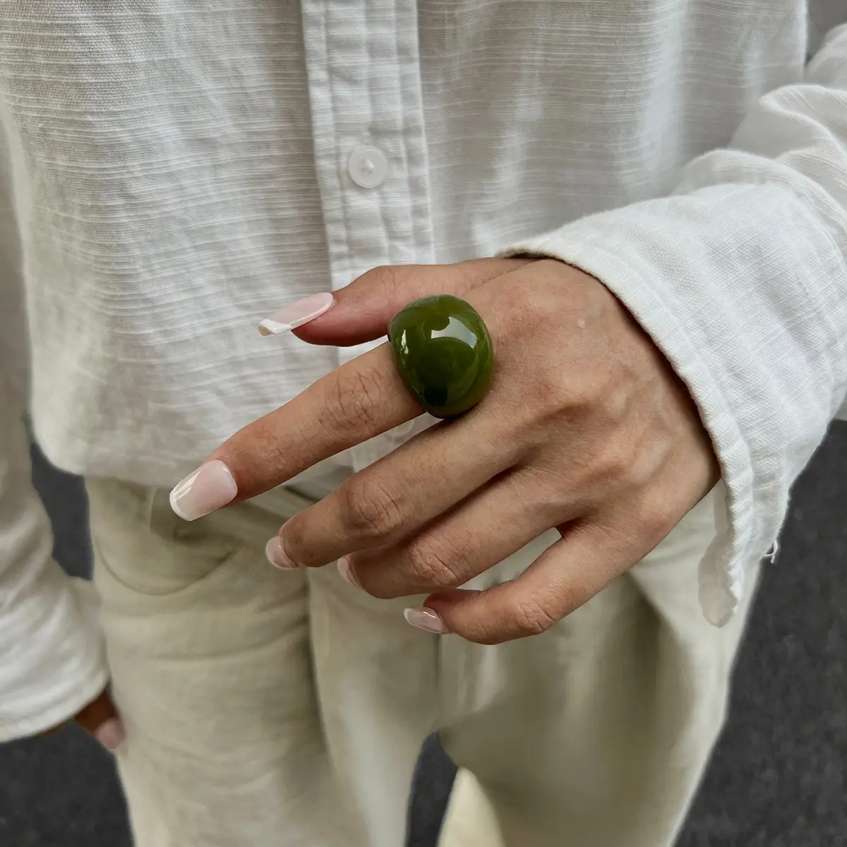 02 olive green ring 0929