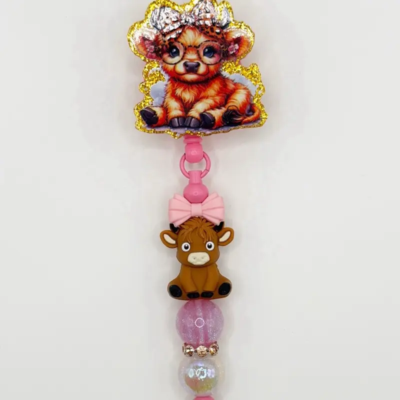 Beaded Badge Reels (LIVE Claims Only)                                                     Includes 1 acrylic topper                                                 *LIVE Claims*