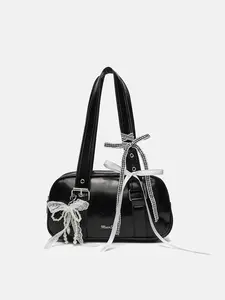 New Sweet Cool Y2K Crossbody Bag for Women, Vintage Small Square Bag, High-Quality Bow Lace Shoulder Bag, Large Capacity Commuter Bag
