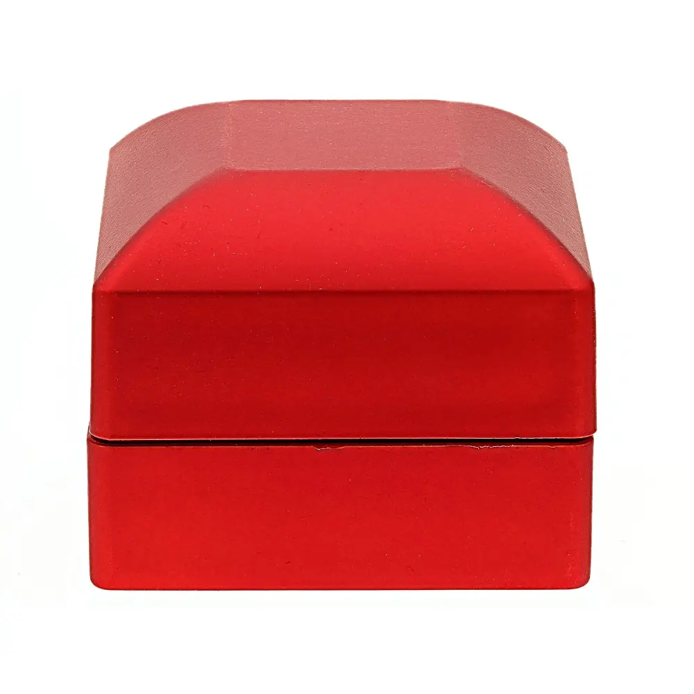 JTV Red LED Light-Up Jewelry Box & Organizer, Tiny but Bright Home Jewelry Storage Solution, Approx 6.5x6x4.8cm, Light-Up Box Jewelry Boxes & Organizers