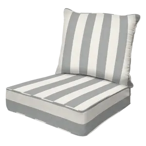 Honeycomb Outdoor Deep Seat Chair Cushion Set - PFAS-Free Non-Toxic Fabric, Stain-Resistant, UV-Protected, Recycled Polyester Fiber, 27"x23"x8" Back, 24"x23"x6.5" Seat, USA Designed