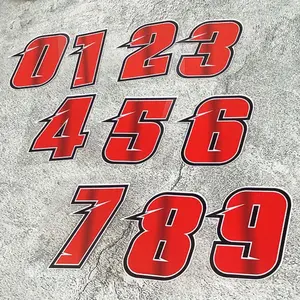Creative Number Car Sticker, Waterproof & Sunproof Vinyl Decals, Car Exterior Decoration Accessories for Motorcycle Fuel Tank Front Fairing Side Panels, Sticker for Cars