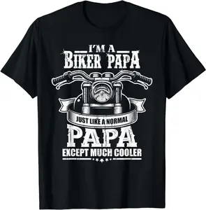 [100% Cotton] Cool Biker Dad Motorcycle Rider Awesome T-Shirt Design For Men