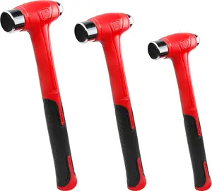 3 count Ball Peen Hammer, 16oz 32oz 48oz, Fiberglass Handle hammer for Ball Peen, Blow Striking Ball Pein Hammer Handle Tool with Forged Steel Construction for Metal Working