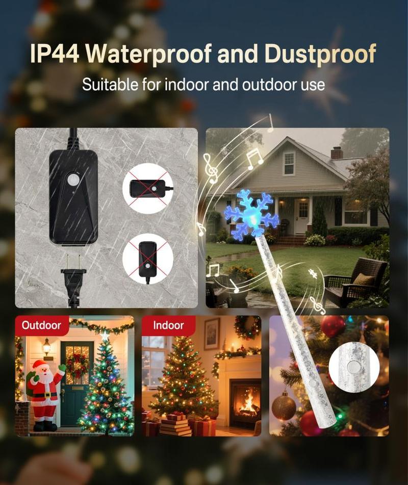 Tessan Christmas Gift Magic Light Wand with Music Wireless Remote Control Outlet for Christmas Tree String Lights & Home Decorations Lights Remote Magic Switch Kit with Music Surprise for Christmas Ornaments