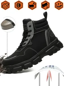 Unisex Safety Shoes with Steel Toe Cap, Durable Anti-Slip Work Boots, Walking Shoes, Waterproof Upper Material, Ideal for Construction & Outdoor Activities