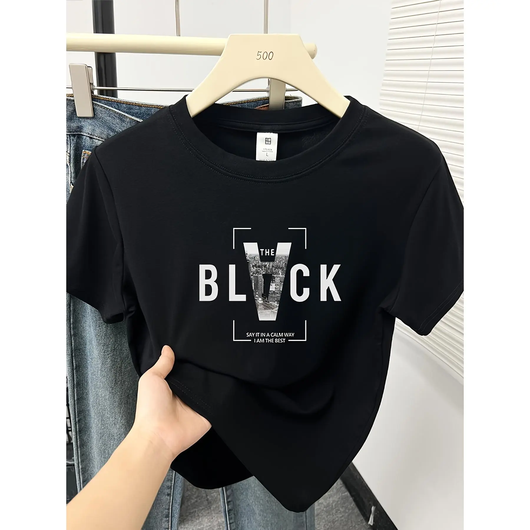 Women's Cotton Crew Neck Short-Sleeve Graphic T-Shirt - Alphabet Print, Sporty Chic, Normal Type, Comfortable Casual Streetwear, Machine Washable, Ideal for Petite Figures Sports Top, All Over Print, Xl, Shortsleeve, Round Neck, Style, Female, Tshirt, Lad