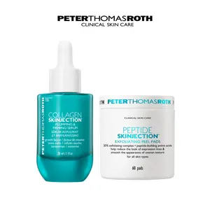 Peter Thomas Roth Prep & Treat Skincare Routine Bundle, Collagen Skinjection Plumping & Firming Serum with Exosomes, Growth Factor and Stem Cells