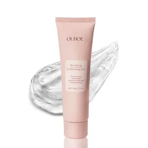 [2Q] OUHOE Purifying Exfoliating Gel Facial Exfoliator Cleanser for All Skin, Moisturizing Exfoliating Facial Cleanser with 2PCS for Cleansing Dirt & Oils