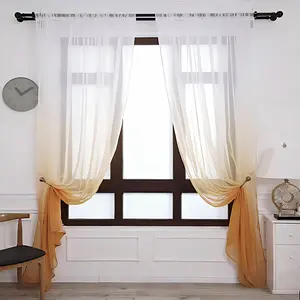 New gradient color sheer curtains, semi-blackout curtains that let light through but not people, sun-blocking curtains for living room and bedroom