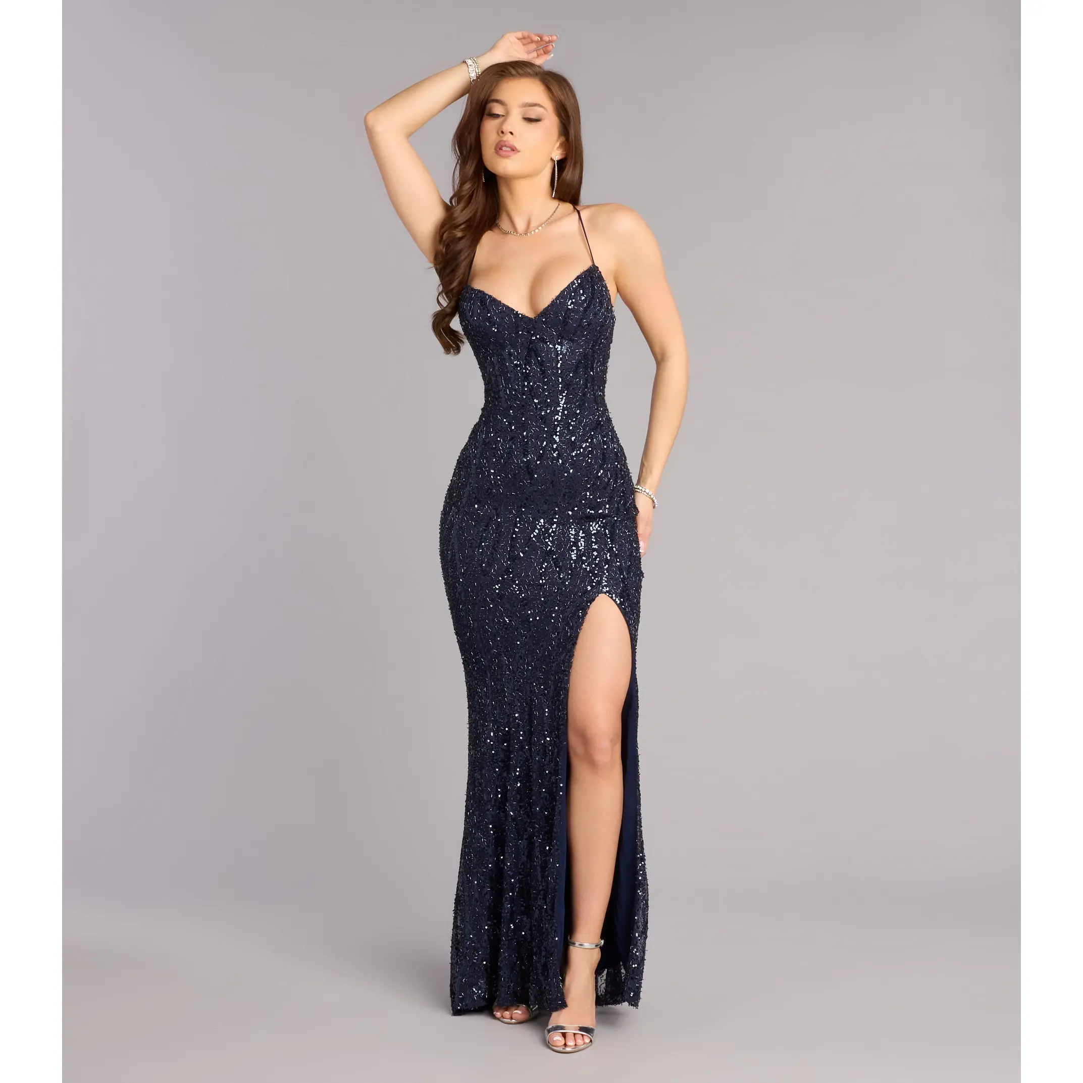 princess polly baby blue dress Lace-Up Dresses | Afterpay | Zip Pay| Sezzle main image 0