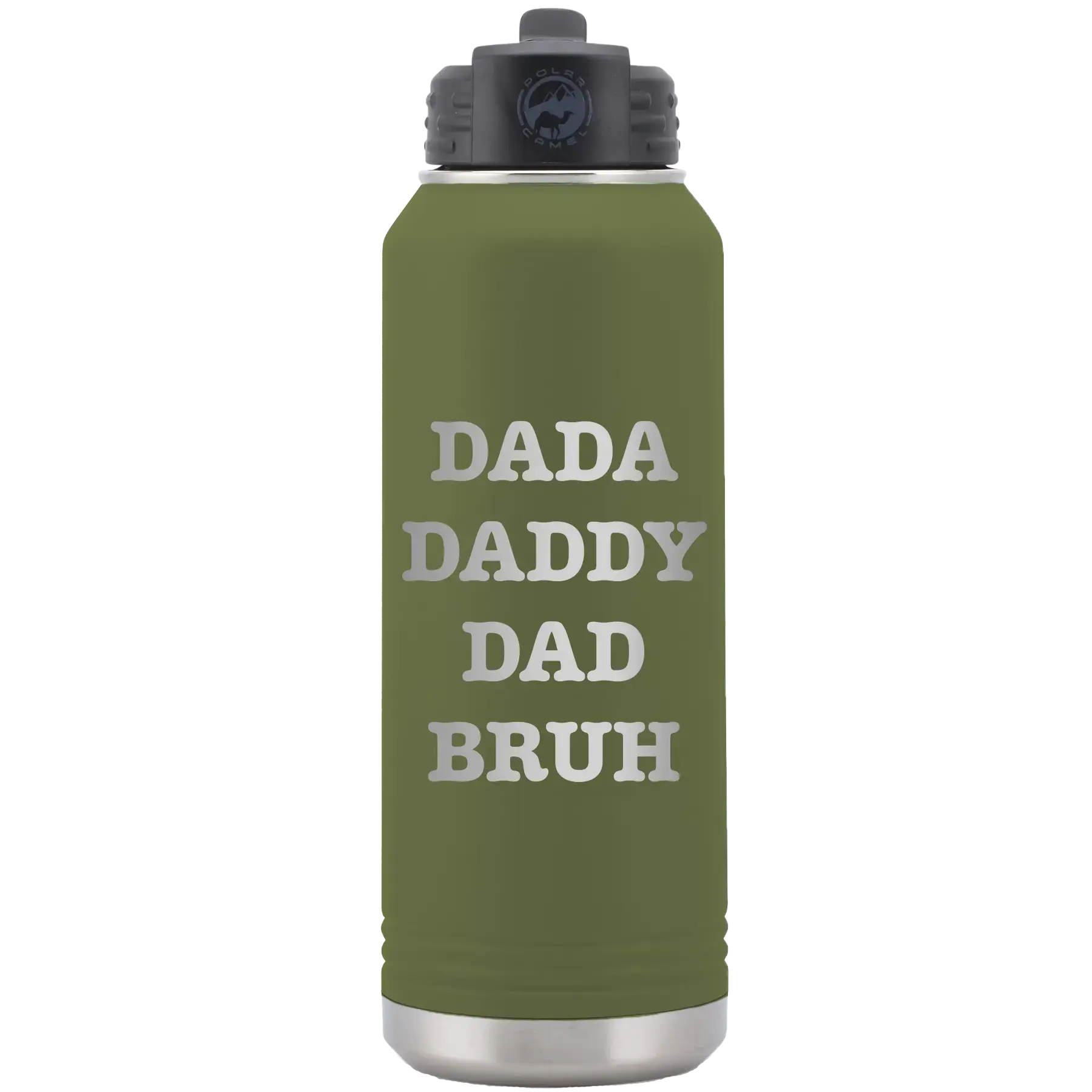 Personalized Bruh 32 oz Water Bottle - Olive Green