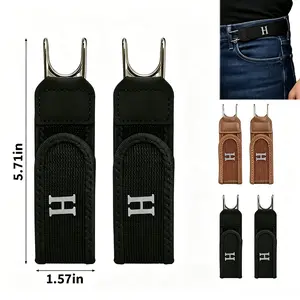 Buckleless Belt Hooks Tactical Metal Hook Elastic Belt 2pcs Unisex Adjustable Invisible Waist Belts for Comfortable Daily Wear