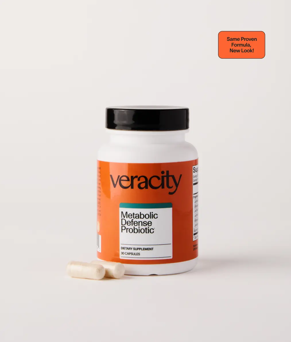 Metabolic Defense Probiotic - 20 Billion Active Cultures, 7 Probiotic Strains for Digestion & Immunity Support (30 Capsules)