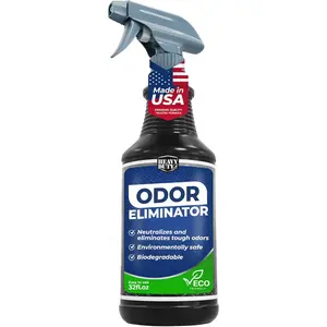 Heavy Duty Odor Eliminator Spray - 32 fl oz - Professional Strength Deodorizer for Pet, Food & Fire Odors - Non-Toxic, Fast-Acting & Residue-Free Formula - Multi-Surface Use