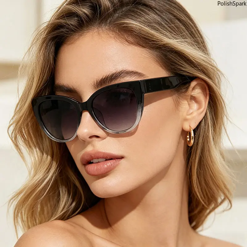 Women's Oversized Cat Eye Sports Sunglasses - Lightweight PC Resin Full Rim Frame, Gradient UV400 Lenses, Outdoor Wear for Parties & Sports