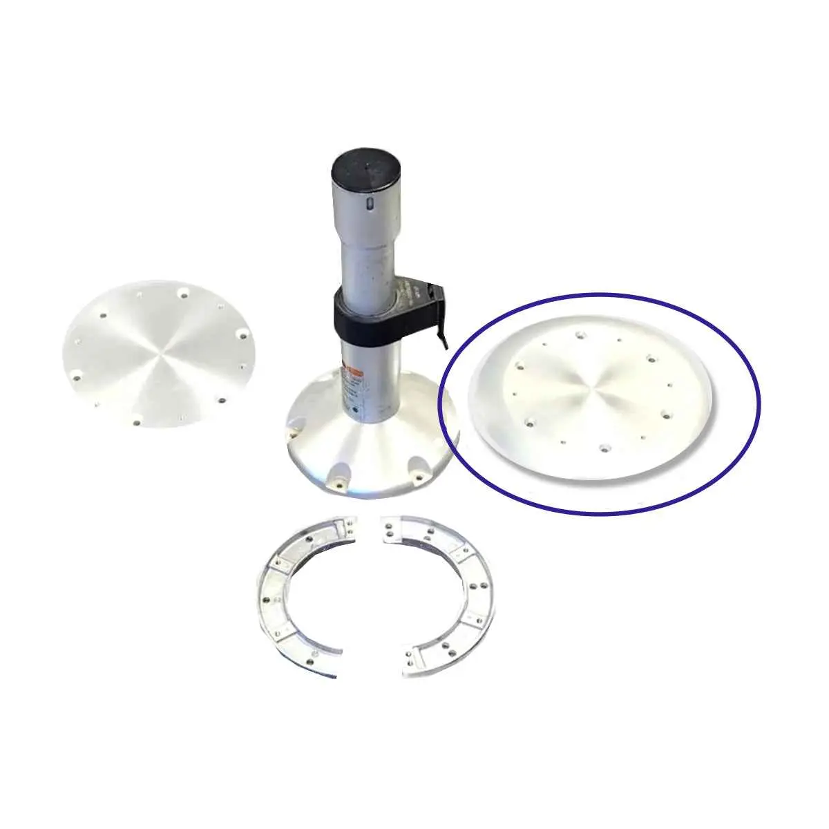 Deck Plate, 12 Inch Diameter with  9 Inch Hole Pattern - Anodized Aluminum