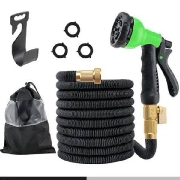 100FT Expandable Garden Hose with 3-Layer Latex Core, Heavy Duty Water Pipe Super Strength 3750D, 10-Function Spray Nozzle, 3/4"-Brass Fit Connector, Easy Storage, Perfect Gift for Lawn Yard Watering, Car Washing (25/50/75/100FT)