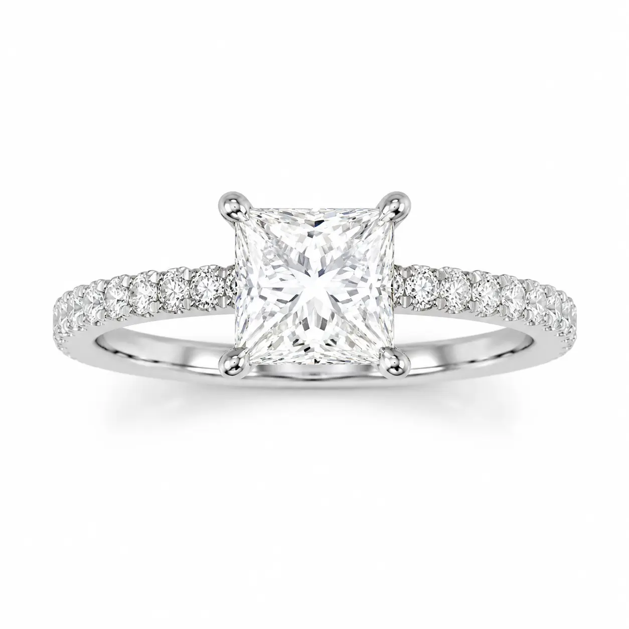 The Princess Pavé — Diamond Engagement Ring Lab Grown Bridal