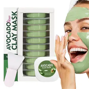 Avocado Clay Mask Set, Clay Mask Mud Mask, Moisturizing And Hydrating Skin, Blackhead Removal Men & Women Face Mask Skin Care Rejuvenating Skin Facial Mask Travel Essential Exfoliate Intensive Radiant Comfort Moisture